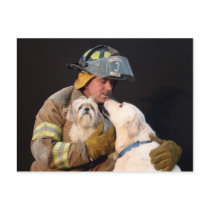 Firefighter rescue postcards