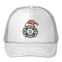 Firefighter Santa Claus Mesh Hat