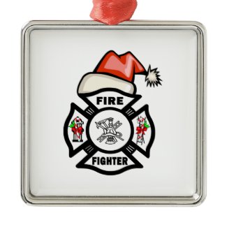 Firefighter Santa Claus ornament
