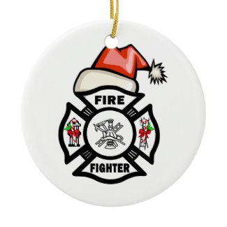Firefighter Santa Claus ornament