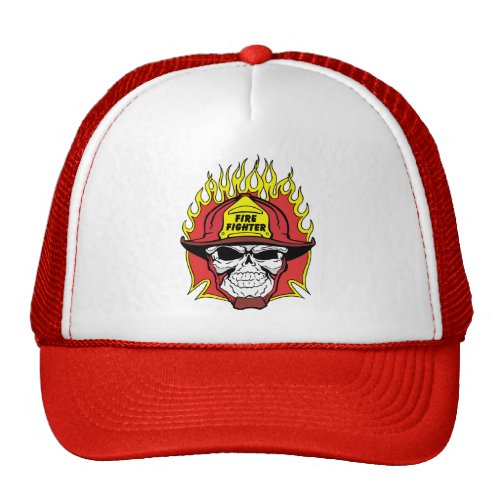 Firefighter Skull Trucker Hat