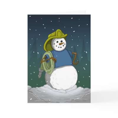 Firefighter Snowman Card by adrianropp