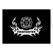 Firefighter Tattoo Greeting Cards