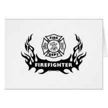 Firefighter Tattoo Greeting Cards