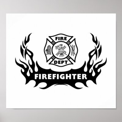 Firefighter Tattoo Print by