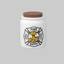 Firefighter Thanksgiving Logos candy jars