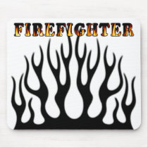 Firefighter Tribal Flames mousepads by bonfire46 Firefighter Tribal Flames mousepads