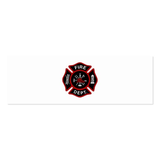Firefighter White Business Cards (back side)