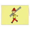 Firefighter with Ladder Tshirts and Gifts card