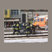 firefighters busy in Berlin postcards