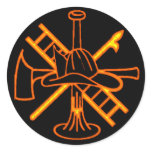 FIREFIGHTERS CREST ROUND STICKER