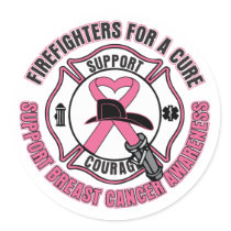 Firefighters For A Cure Breast Cancer Sticker