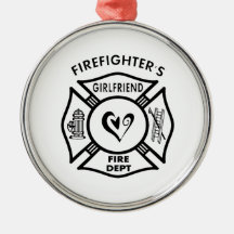 Firefighter's Girlfriend Christmas Tree Ornaments