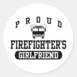 Firefighter's Girlfriend Round Stickers