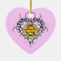 Firefighters Girlfriend Tattoo Christmas Ornament