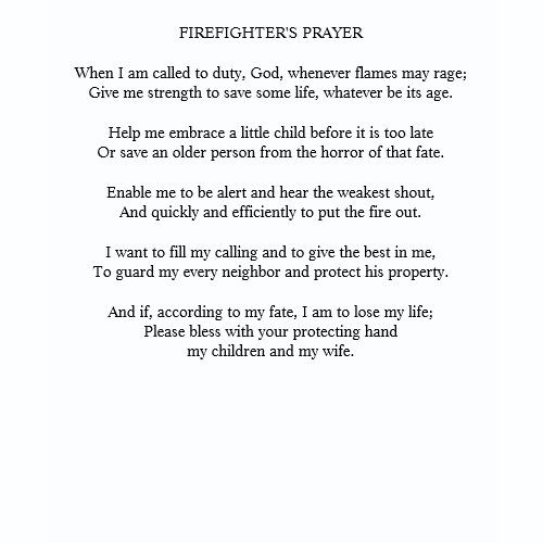 Firefighter's Prayer shirt