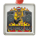 Firefighters Rock Guitar Christmas Tree Ornament