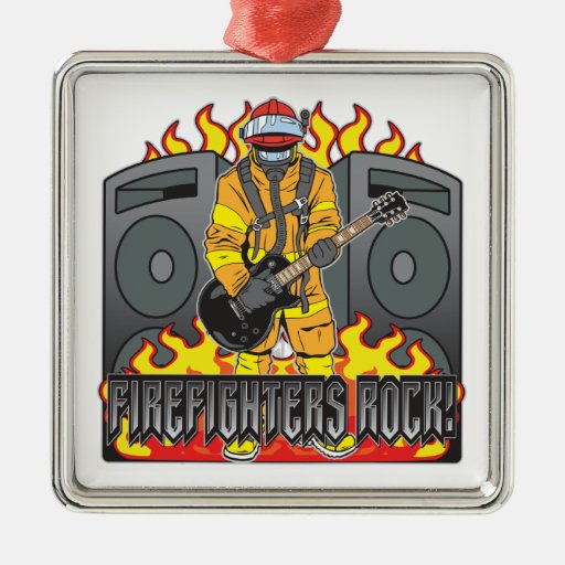 Firefighters Rock Guitar Christmas Tree Ornament
