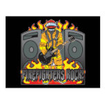 Firefighters Rock Guitar Post Card