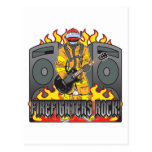 Firefighters Rock Guitar Postcard