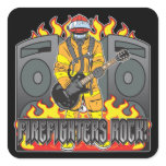 Firefighters Rock Guitar Stickers