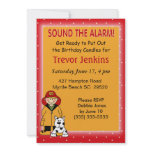 Firefighters Theme Kids Birthday Invitation
