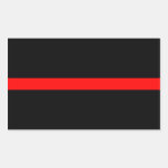 Firefighters Thin Red Line Rectangle Stickers