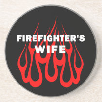 Firefighter's Wife Flames coasters