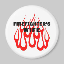 Firefighter's Wife Flames magnets