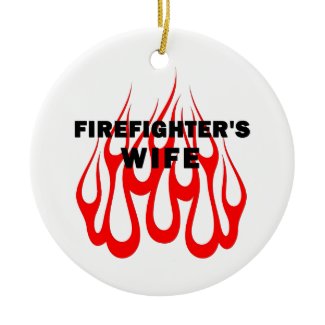 Firefighter's Wife Flames ornament