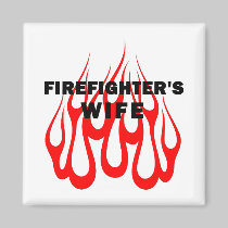 Firefighter's Wife Flames magnets