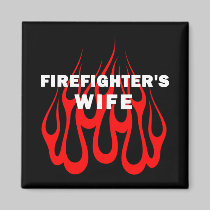 Firefighter's Wife Flames magnets