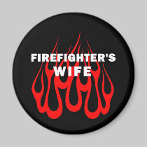 Firefighter's Wife Flames magnets