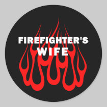 Firefighter's Wife Flames stickers