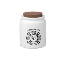 Firefighters Wife Maltese Heart candy jar