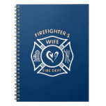 Firefighters Wife Maltese Heart Spiral Notebooks
