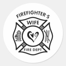 Firefighters Wife Round Stickers