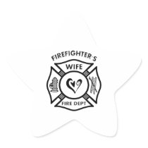 Firefighters Wife Star Sticker