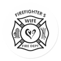 Firefighters Wife Round Stickers