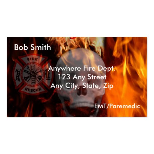 Firefighting Business Card (front side)