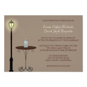 Fireflies and Mason Jar Wedding Invitation