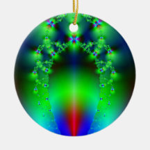 Fireflies Fractal Christmas Tree Ornaments