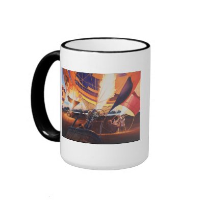 "Fireflies" Hot Air Balloon Watercolor Coffee Mug by PaulJacksonart