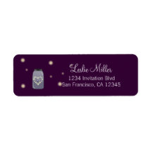Fireflies in Mason Jar Heart Address Labels