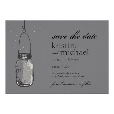 Fireflies & Mason Jar Save the Date Announcement