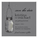 Fireflies & Mason Jar Save the Date Announcements