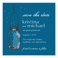 Fireflies & Mason Jar Save the Date Personalized Announcements