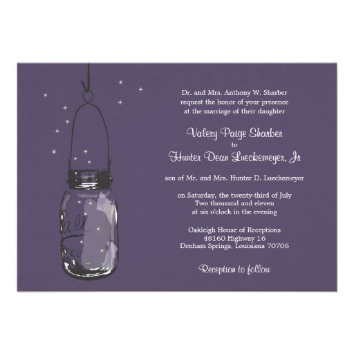 Fireflies & Mason Jar Wedding Invitations
