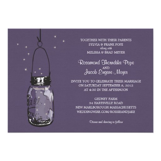 Fireflies & Mason Jar Wedding Invitations