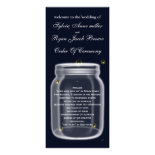 fireflies mason jar Wedding program Custom Rack Card